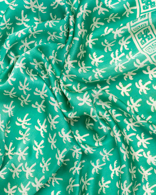 Palm tree - Aquamarine - silk