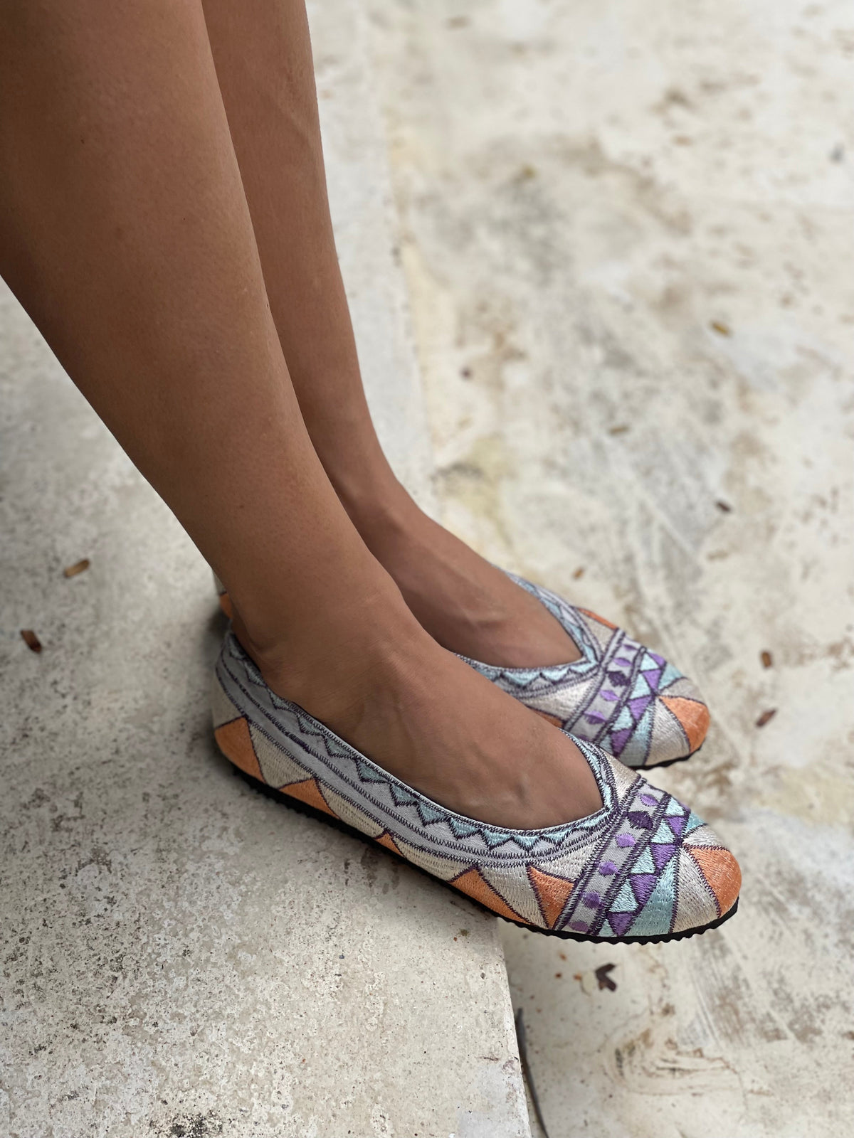 Embroidered Ballet pumps