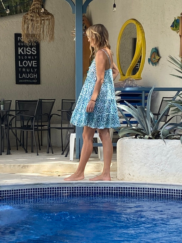 Sun Dresses Ellen Summer Dress - Turquoise and Aqua
