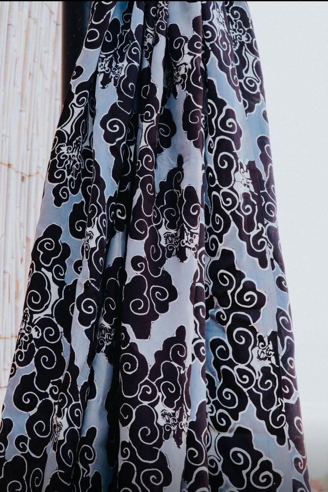 Ikat - Blue  & Black  -silk  NEW