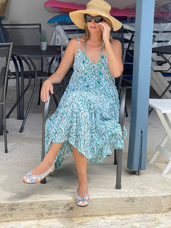 Sun Dresses Ellen Summer Dress - Turquoise and Aqua