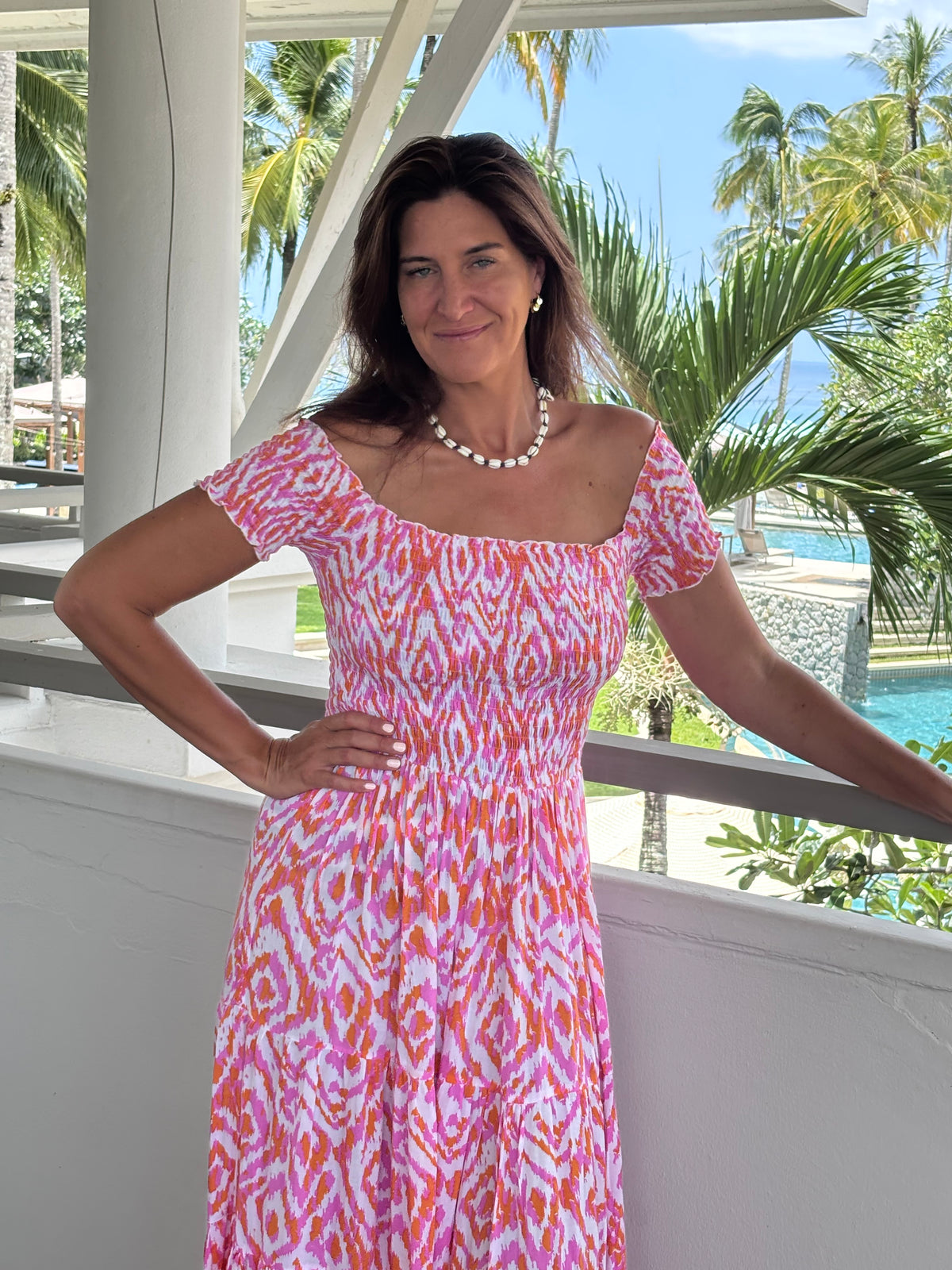 Sun dress ruched bodice on/off shoulders and tiered ruffle skirt 4 colours