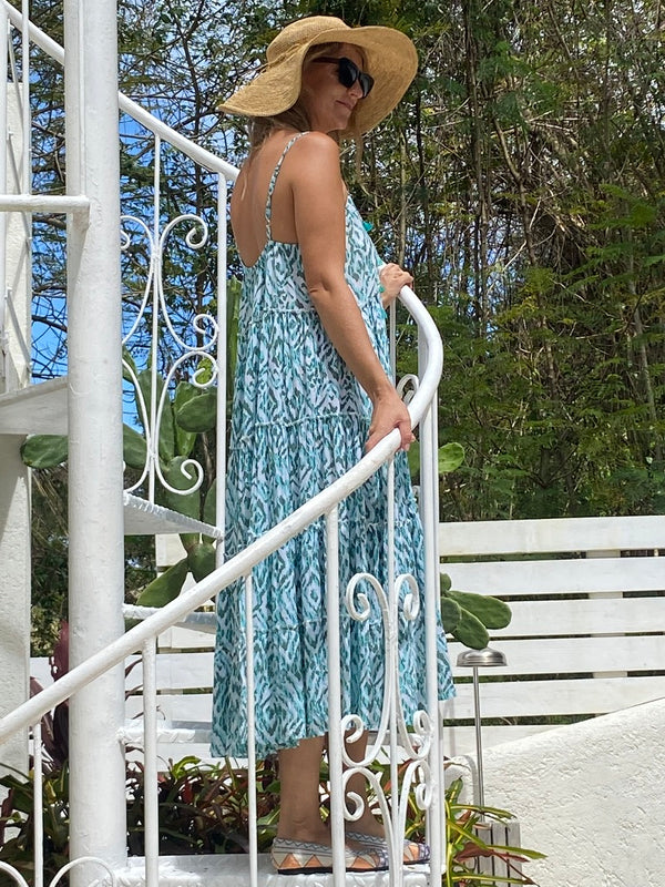 Sun Dresses Ellen Summer Dress - Turquoise and Aqua
