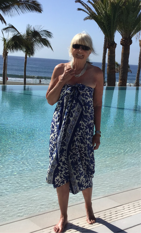 Blue flowers  Newest Silk Sarong - Vivid Blue Ivy Flower - 11