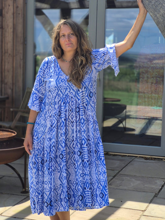 one size  perfect summer dress ideal for curvier figure - 4 colours