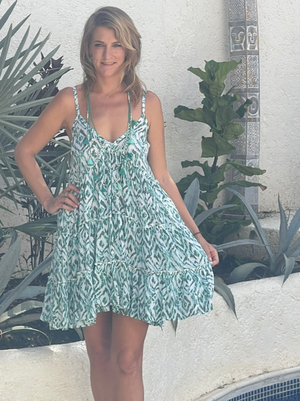 Sun Dresses Ellen Summer Dress - Turquoise and Aqua