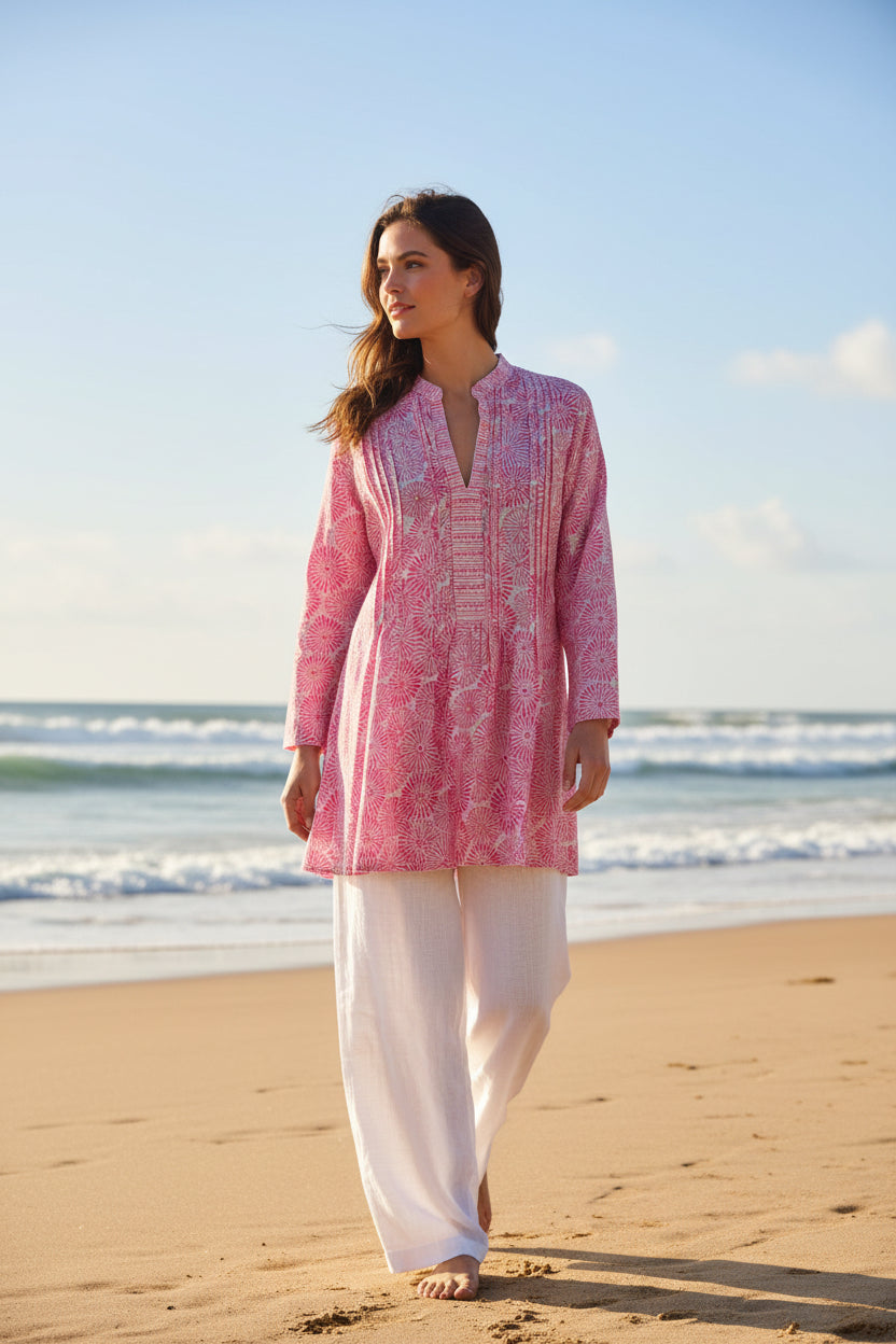Tunic top  Elsa - Pink & Grey