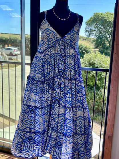 Strappy sun dress longer  ( available in 5 colours)