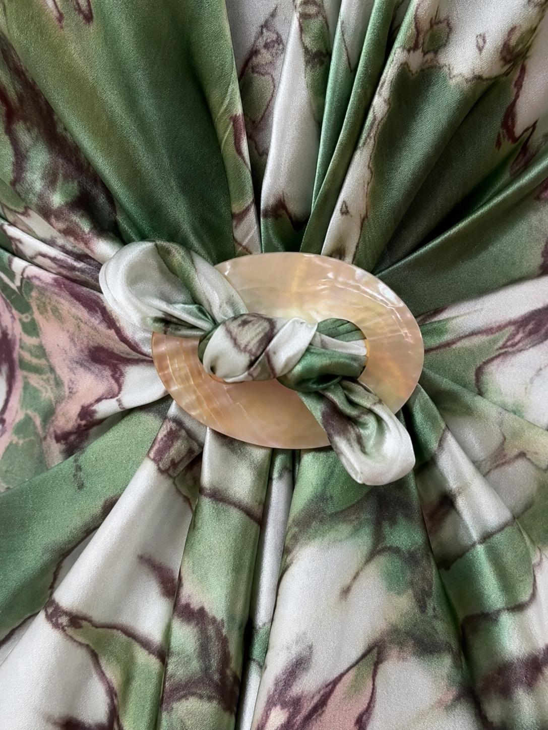 Tye dye soft sage mink and cream pure SILK  sarong ' sage & mink whisper '- Limited Edition'