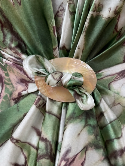 Tye dye soft sage mink and cream pure SILK  sarong ' sage & mink whisper '- Limited Edition'