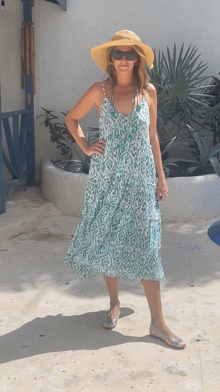 Sun Dresses Ellen Summer Dress - Turquoise and Aqua