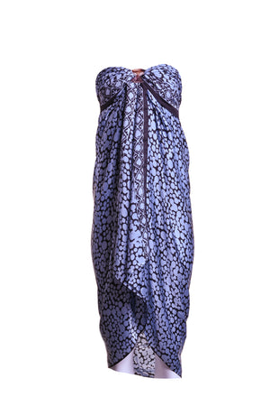 Silk Sarong - New 2024 - Steel Blue on Black