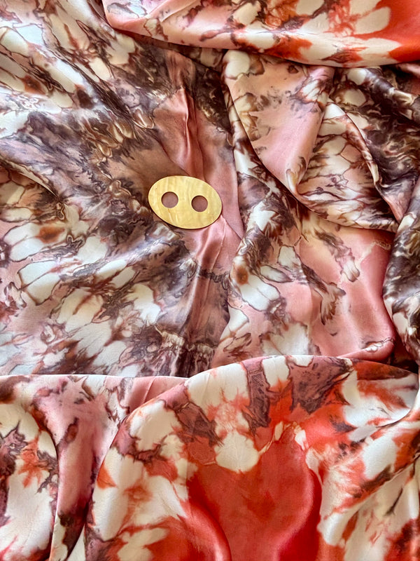 Tye dye  mink & corals pure Stunning SILK sarong  'Moonlit Blush' Limited  Edition'