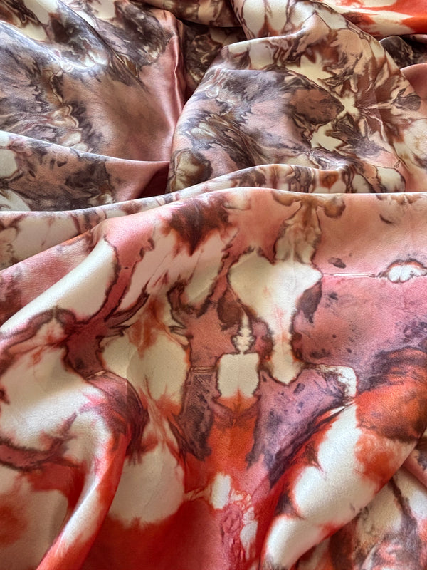 Tye dye  mink & corals pure Stunning SILK sarong  'Moonlit Blush' Limited  Edition'