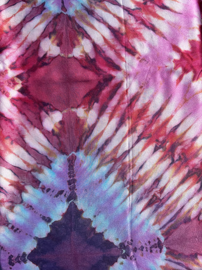 Tye dye Aubergine and Orange stunning SILK  sarong  'Laguna Rose -'Limited Edition'