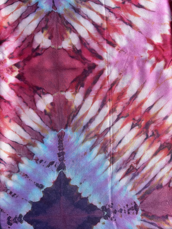 Tye dye Aubergine and Orange stunning SILK  sarong  'Laguna Rose -'Limited Edition'