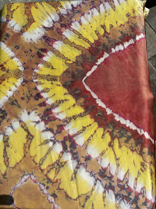 Tye dye SILK sarong  with colours of sand and sun  'Golden sunset'- 'Limited Edition'
