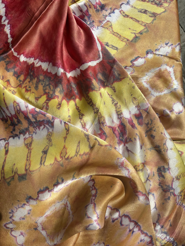 Tye dye SILK sarong  with colours of sand and sun  'Golden sunset'- 'Limited Edition'