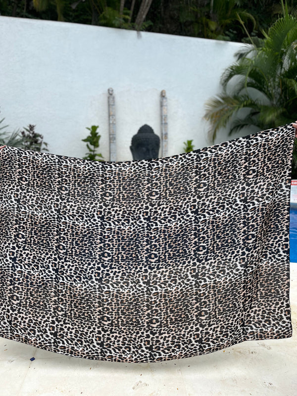 Leopard print Voile sarong