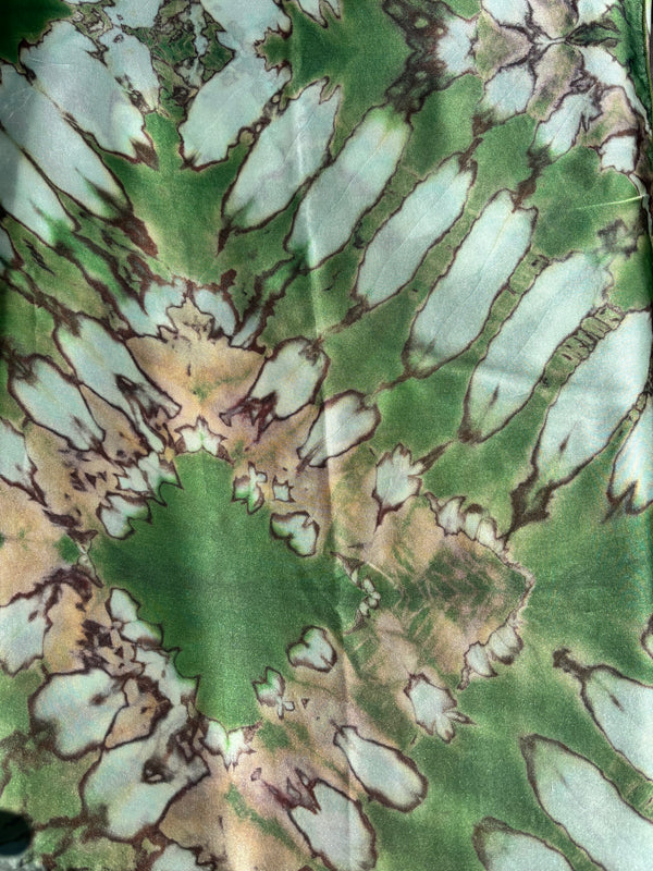 Tye dye soft sage mink and cream pure SILK  sarong ' sage & mink whisper '- Limited Edition'