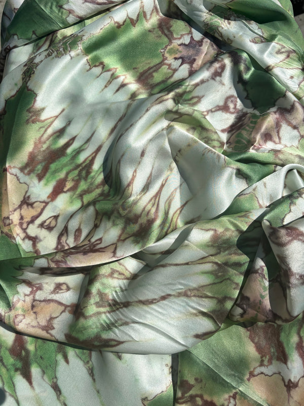 Tye dye soft sage mink and cream pure SILK  sarong ' sage & mink whisper '- Limited Edition'