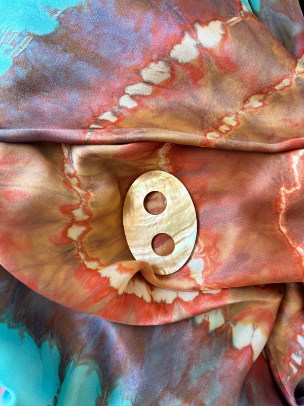 Tye dye cobalt blue multi colour   stunning SILK sarong 'Ocean Jewels'- Limited edition'