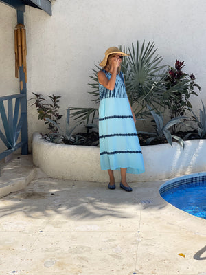 Kaftan Maxi One Size - Sleeveless Blue
