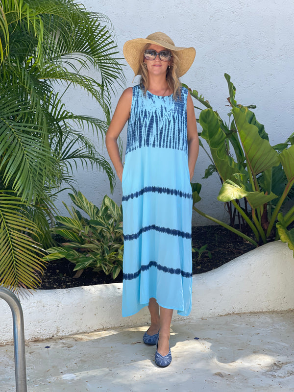 Kaftan Maxi One Size - Sleeveless Blue