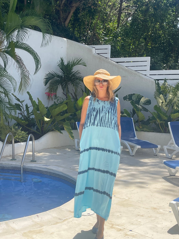 Kaftan Maxi One Size - Sleeveless Blue