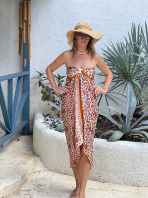 Silk sarong stunning  golds & copper