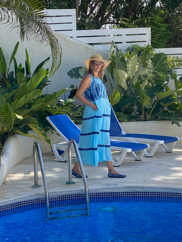 Kaftan Maxi One Size - Sleeveless Blue