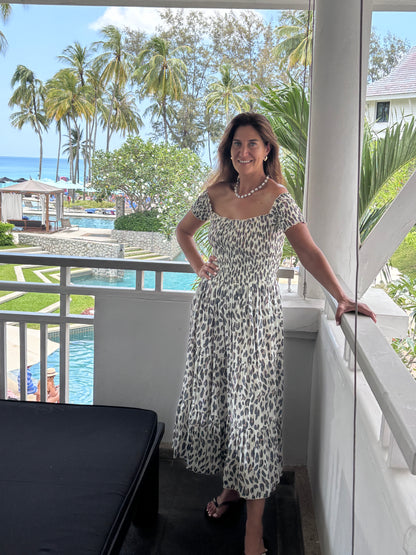 Sun dress ruched bodice on/off shoulders and tiered ruffle skirt 4 colours