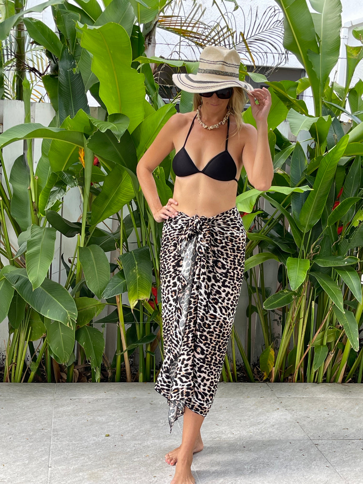 Leopard print Voile sarong