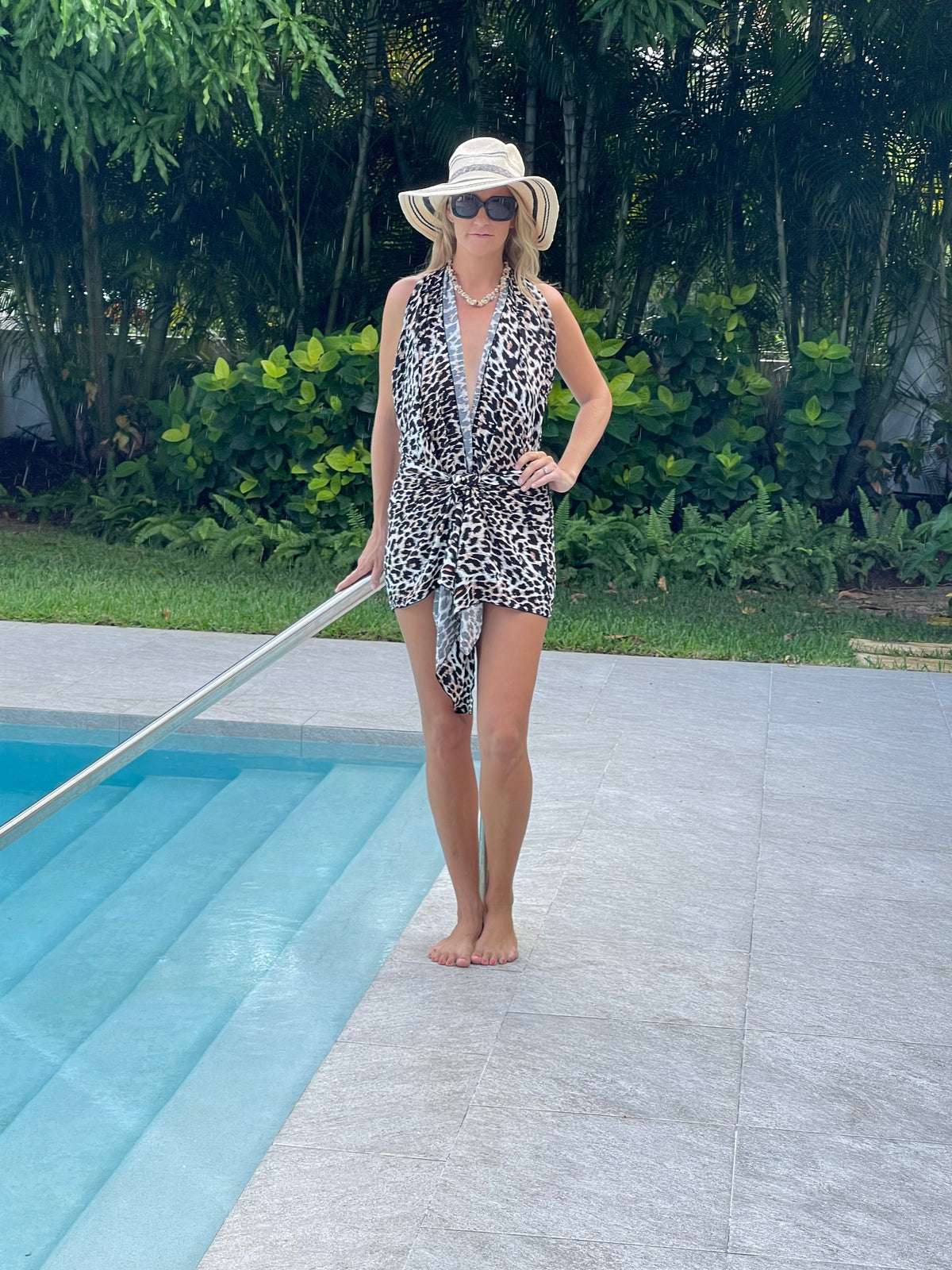Leopard print Voile sarong