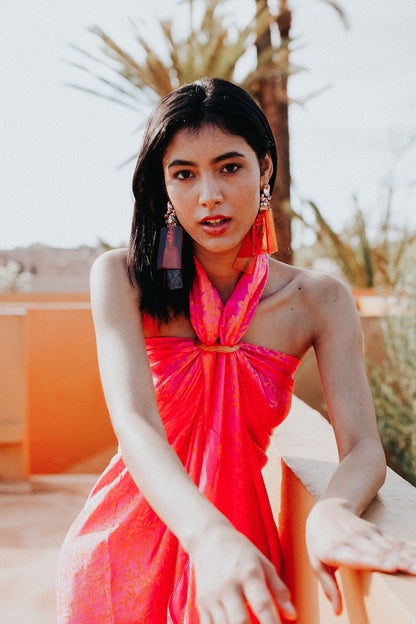 Fruit salad - Pink and coral SILK   NEW