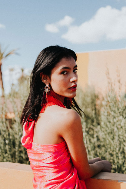 Fruit salad - Pink and coral SILK   NEW