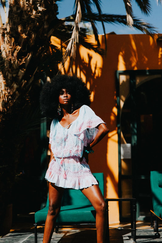 IBIZA  Sequin Mini beach dress - Dolly Mixture colour