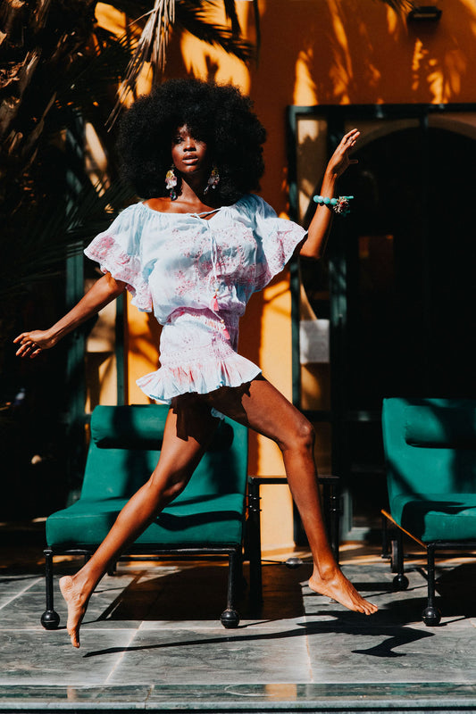 IBIZA  Sequin Mini beach dress - Dolly Mixture colour