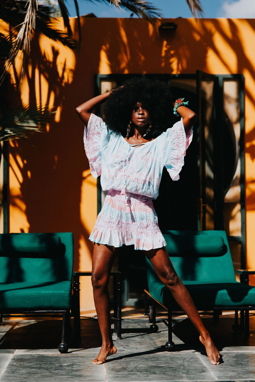 IBIZA  Sequin Mini beach dress - Dolly Mixture colour
