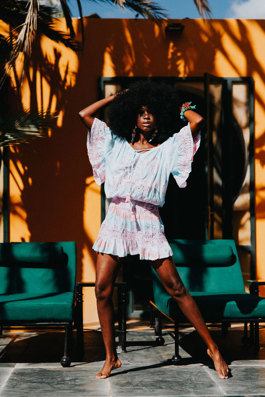 IBIZA  Sequin Mini beach dress - Dolly Mixture colour