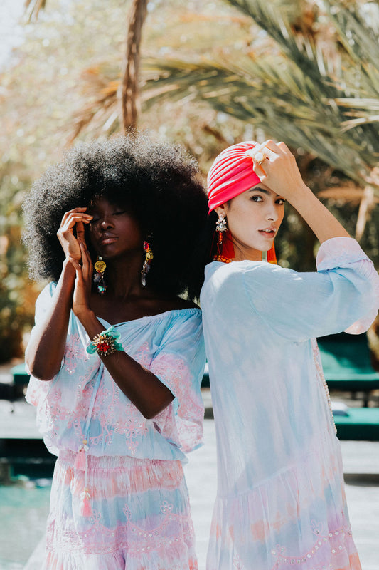 IBIZA  Sequin Mini beach dress - Dolly Mixture colour