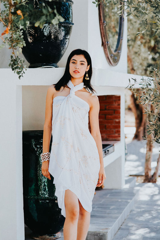 Sequin white sarong