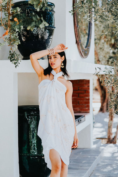 Sequin white sarong