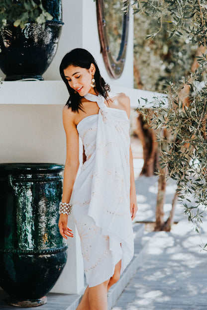 Sequin white sarong