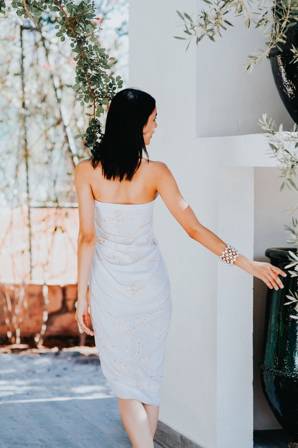 Sequin white sarong