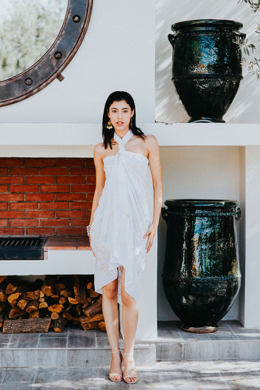 Sequin white sarong