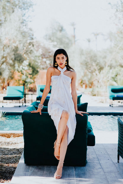 Sequin white sarong