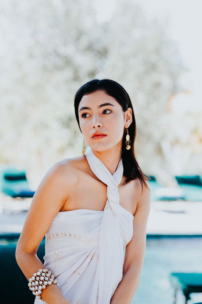 Sequin white sarong
