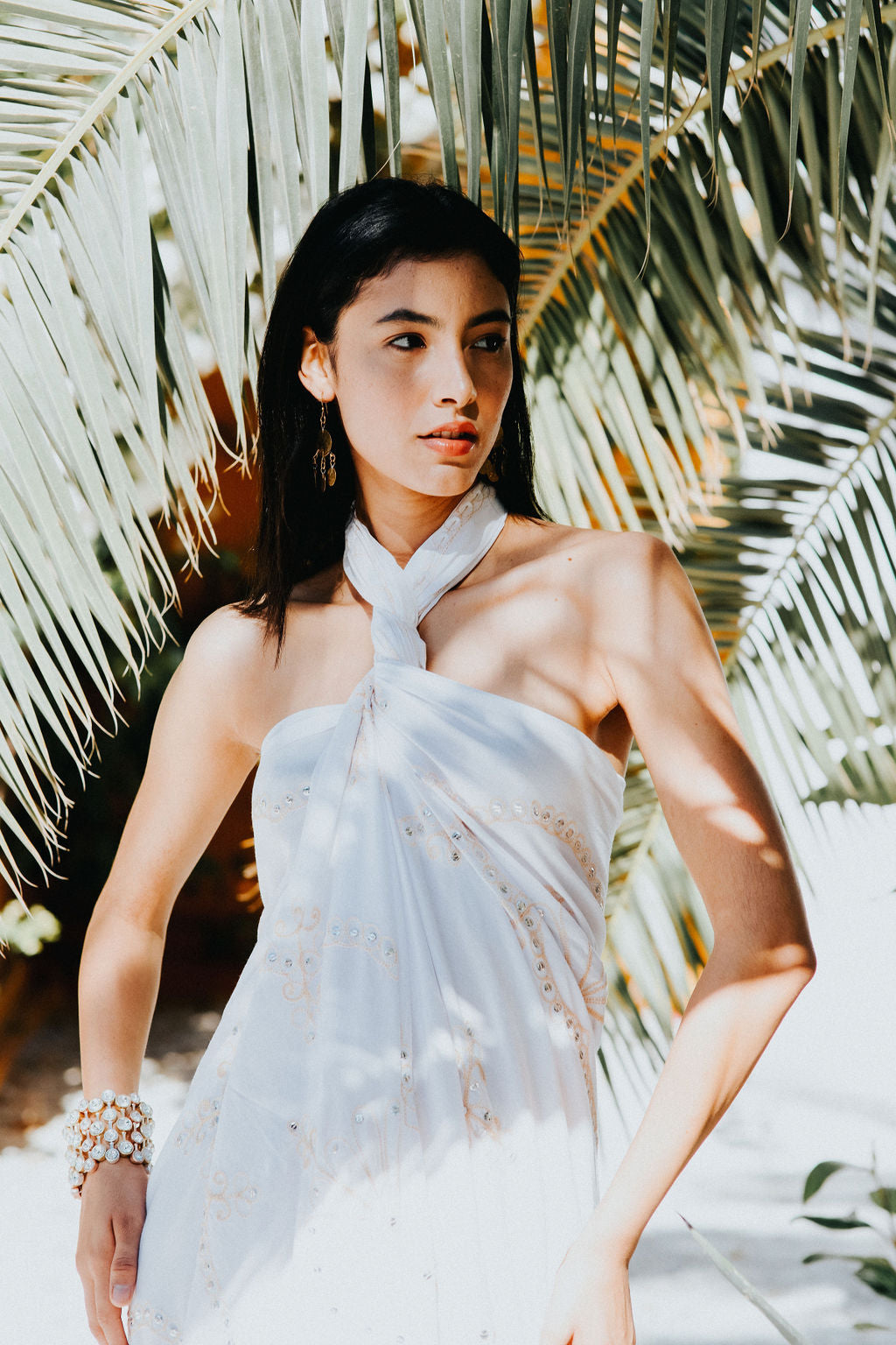 Sequin white sarong
