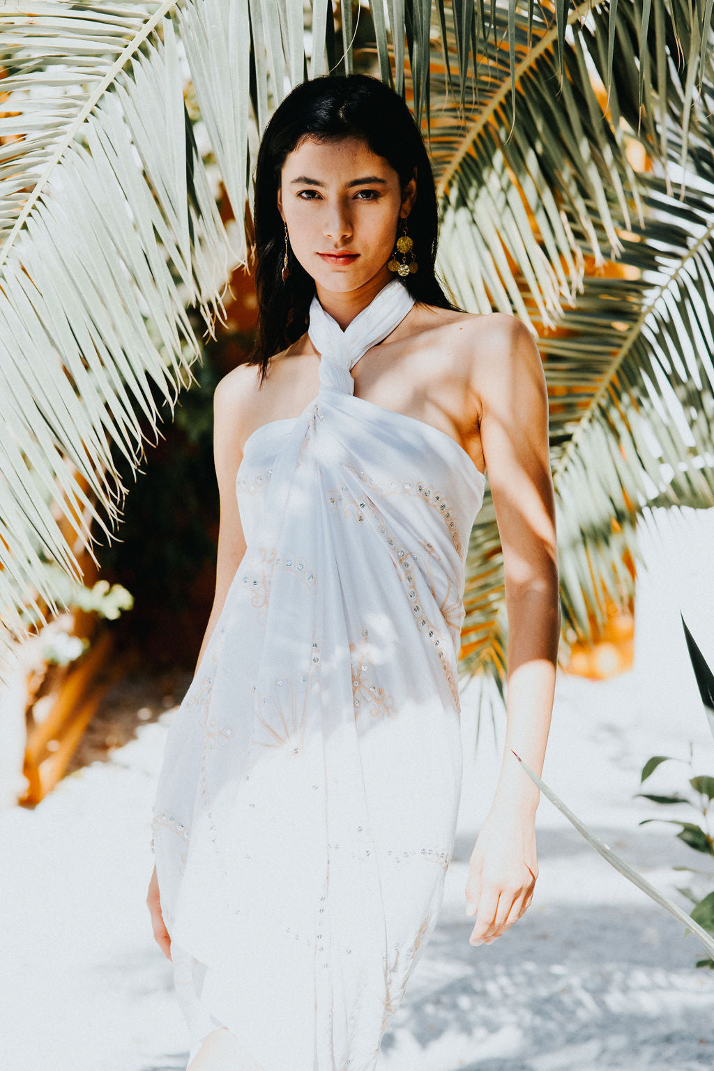 Sequin white sarong